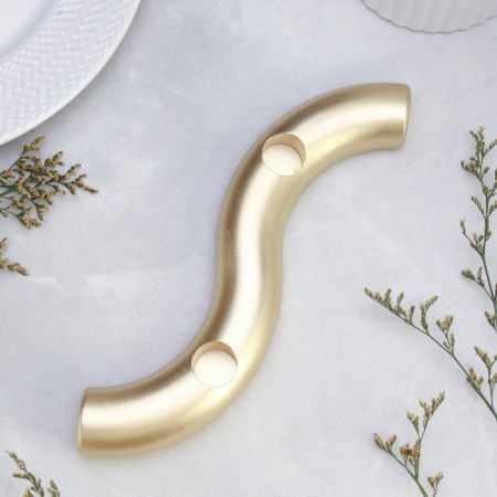 Summary "Waves" for two candles from gypsum, 25x6x3cm, gold-2