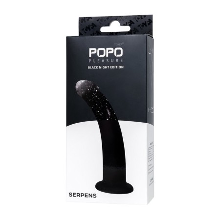 Anal phalloimitator Popo Pleasure by Toyfa Serpens with a bend s, silicone, black, 13 cm-5