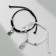 Bracelets "Demetrons" cats with a bow, black and white color, 7 cm