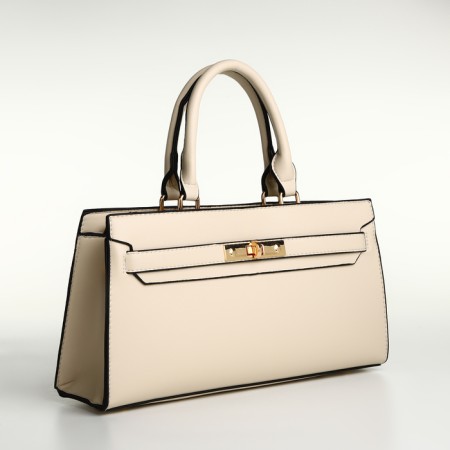 Women's bag with lightning, textura, average size, milk color-3