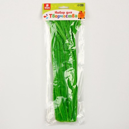 Wire with pile for crafts and decoration, set of 50 pcs., Green color-3