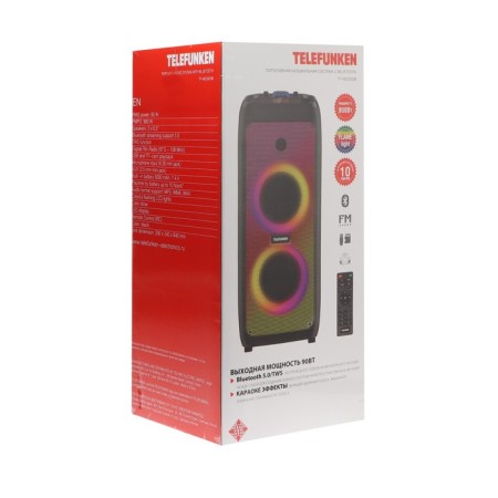Portable column Telefunken TF-MS3303, 90 W, 5000 mAh, TWS, AUX, FM, display, backlight-7