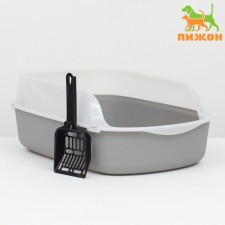 Toilet with board, 50x35x18 cm, gray