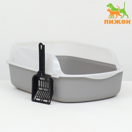 Toilet with board, 50x35x18 cm, gray