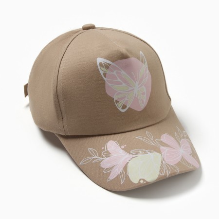 Baseball cap for a girl, beige color, size 54