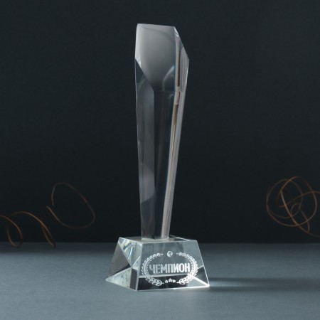 Souvenir Glass Stela "Prize - Champion" 8x8x22 cm-4