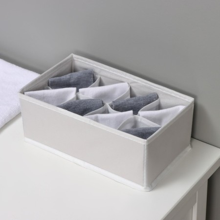 Organizer for linen 8 cells LadOM, 24x14x10 cm, beige color-8