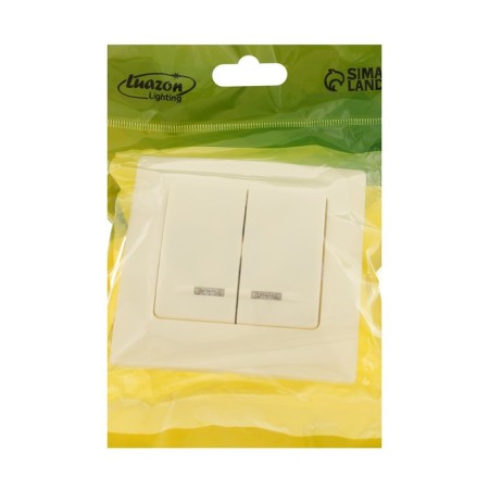 Luazon Lighting "Antei" switch, 10 A, 2 keys, hidden, backlight, beige-3