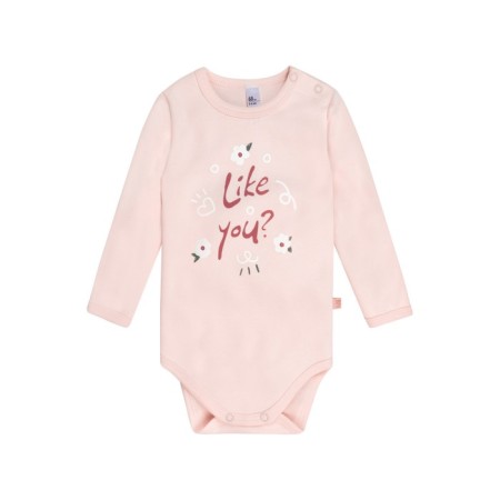Body baby with a long sleeve "Goroshinka", height 92 cm, peach color-1