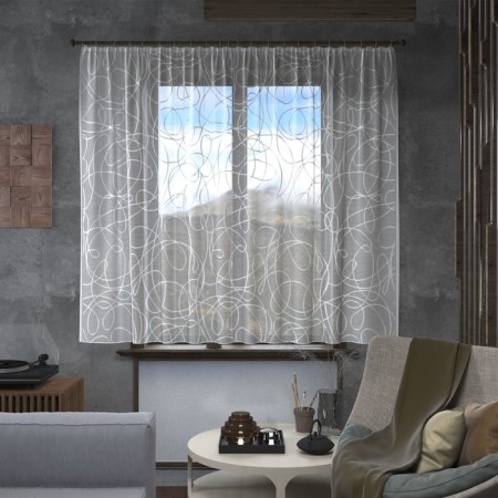 Curtain without curtain tape 160x170cm, art. T977, white, PE 100%