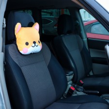 Pillow on the headrest Matech Cutie Line, 30 x 25 x 10 cm, brown, white