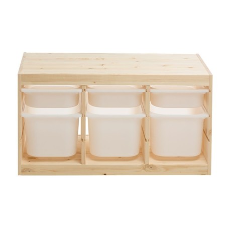 TROFAST-1 rack, with containers, pine array-3