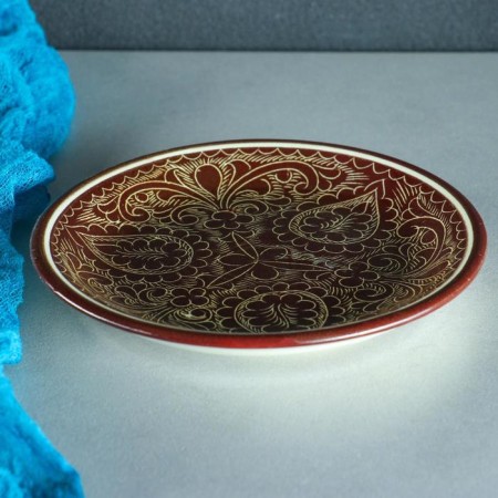 Set of Tea Rishtan Ceramics "Patterns", 9 objects, (kettle 0.8 l, Piales 0.3 l)-4