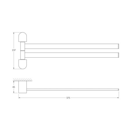 Twist holder twin double 35 cm black artwelle-1