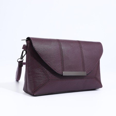 Magneta bag, long belt, purple color-3