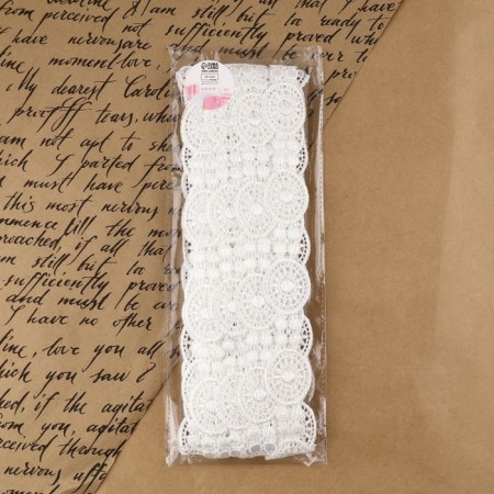 Lace Hipure, 30 mm × 8 ± 0.5 m, white color-2