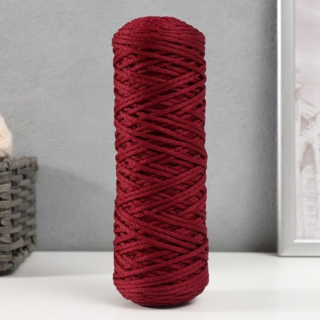 Knitting cord "Classic" without a core 100% polyester width 4mm 100m (cherry)