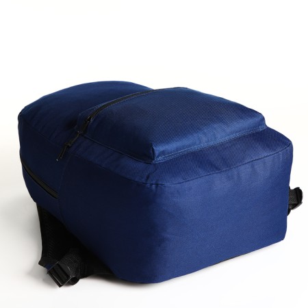 Youth backpack with lightning, external pocket, blue color-4