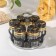 Glass spices on a stand on the magistro “black marble” stand, 6 pcs, black color
