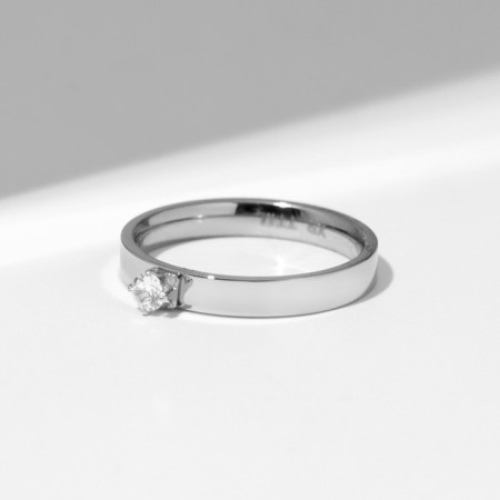 Xuping Ring Standard, white color in silver, size 17
