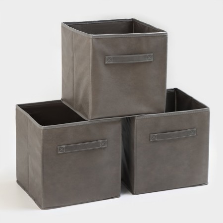Storage box, 28 × 28 × 28 cm, set 3 pcs, color gray