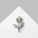 Brooch "Flower" Bun Rose, the color of a white-gold in silver