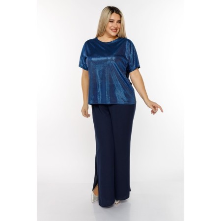 Female blouse, size 56, blue color-2