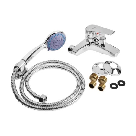 Bath mixer Zein Z3840, single -leaf, shower set, watering can 5 modes, chrome-11