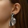 Earrings Metal "bend" wave is large, silver color