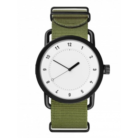 Men's watch, D-4 cm, green, with a white dial