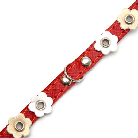 Belly leather two-layer leather with a flower, 30 x 1.2 cm, Osh 20-30 cm, mix of flowers-2