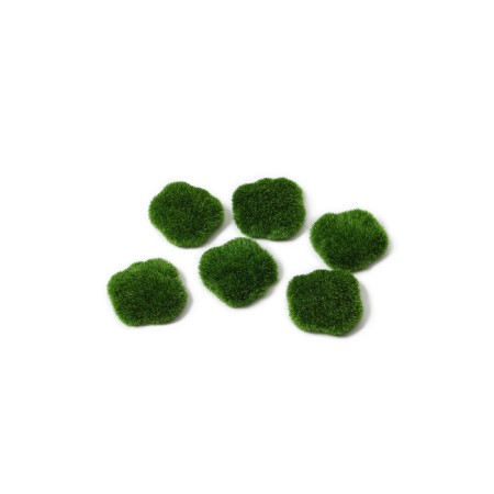Moss artificial "stones" set 6 pcs, large, shaggy,-11