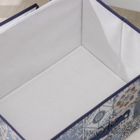 Stellid box for storage with a lid of the mosaic, 40 × 30 × 25 cm, blue color-3