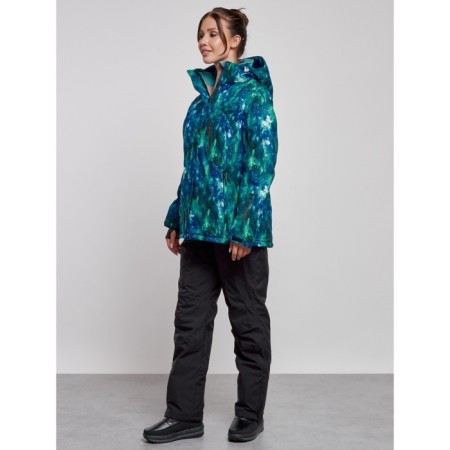 Ski costume female winter, size 52, blue color-1