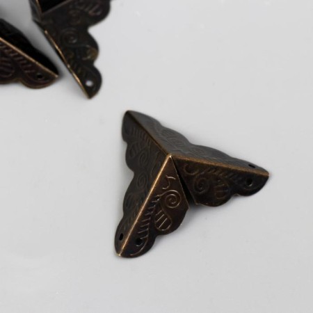 Corner for caskets Metal "Patterns" bronze 2.5x2.5x2.5 cm-1