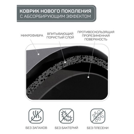 Bathroom mat with an absorbent effect, size 40x60 cm, color wet asphalt-2