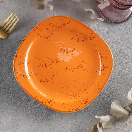 Pillage ceramic dessert "constellation", D = 18.5 cm, Orange color