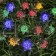 Garland “thread” 4.5 m with nozzles “flowers”, IP44, dark thread, 30 LED, glow of multi, 2 modes, solar battery
