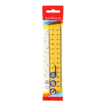 Line 15 cm Erichkrause "Iris", plastic, bilateral scale, opaque, yellow, euro suspension-1