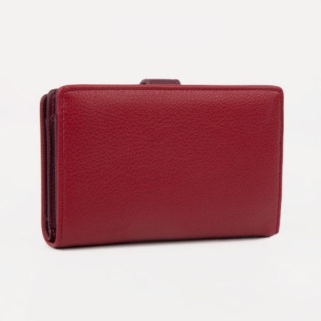 Women's wallet on a magnet, burgundy color-1