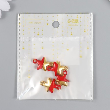 Magnetic metal lock "Star" gold and red 2.2x1.5x0.6 cm-3
