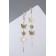 Hanging earrings "Butterflies and flowers", white color in gold, 10 cm