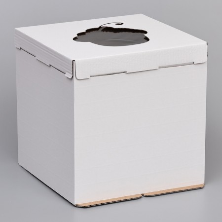 Box for a cake with a window, "cake", white, 30 x 30 x 30 cm-1