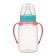 A bottle for feeding, classic throat, 150 ml., 0 months, cylinder, handles, turquoise/pink color