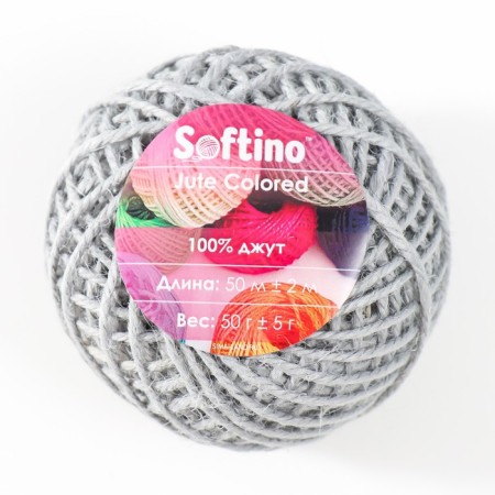 Yarn 100% juts "Softino Jute Colored" 50m ± 2m gray 50 g-3