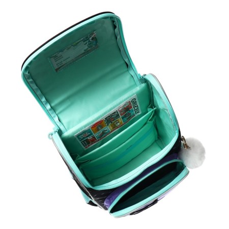 School standard, 33 x 25 x 13 cm, Grizzly, + bag for shoes, black/lilac-7