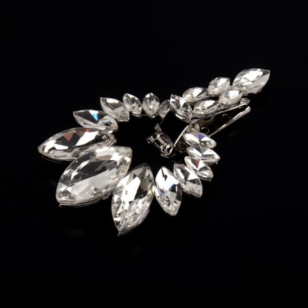 Decorative fastener, 9.6 × 6 cm, silver color
