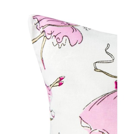 A set of pillowcases, size 40x60 cm, ballerina print, white color - 2 pcs.-3