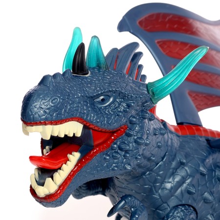 The dragon is radio -controlled, breathes steam, light and sound effects, works from batteries-3