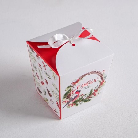 Bonbonerka "New Year's Wreath", 7.5 x 8 x 7.5 cm, New Year-3